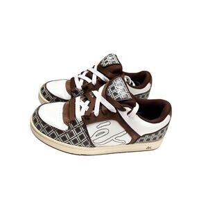 Etnies Inter SMU Mens 10 Brown White Plaid Chunky Y2K Skate Shoes 2007 Vintage
